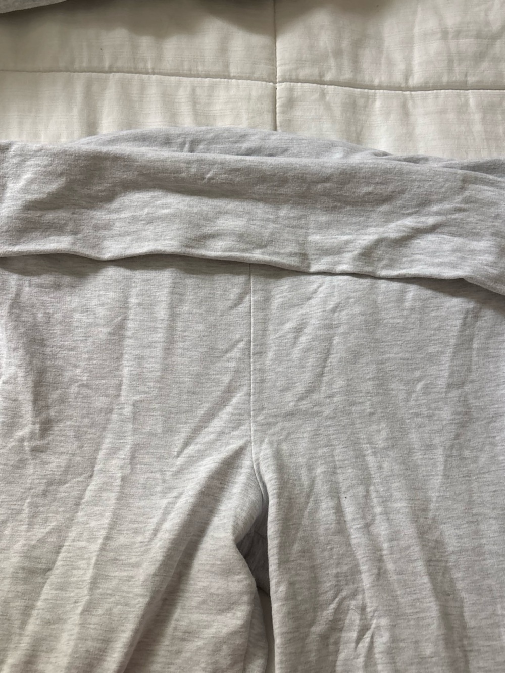 GARAGE Neutral Gray Fold-Over Waist Wide Leg Sweatpants